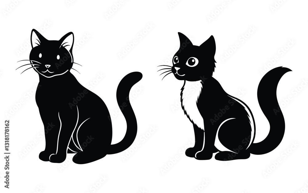 Obraz premium black and white cats