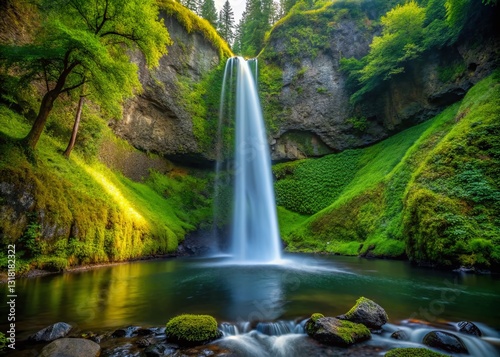 Horsetail Falls Columbia River Gorge Oregon Waterfall Cascade Dramatic Nature Landscape photo