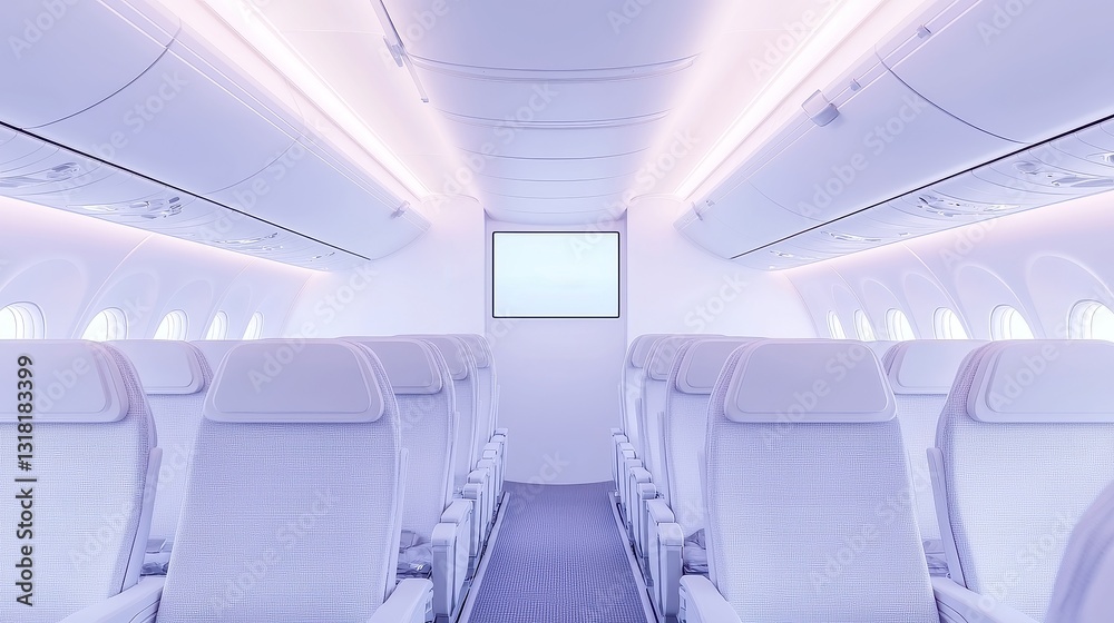 Fototapeta premium AI Travel Companion, innovative in-flight entertainment that tailors content to individual preferences, enhancing passenger experience through personalized recommendations and seamless interaction