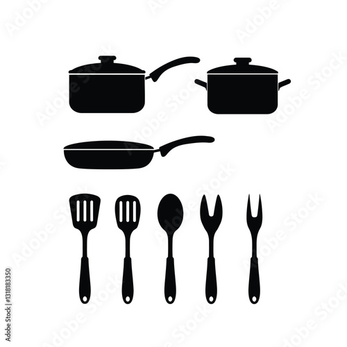set of kitchen utensils