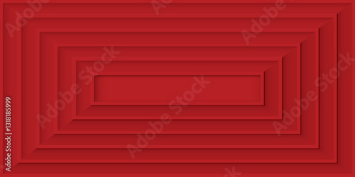 Foto Abstract 3D red color rectangle shape pattern paper cut style background graphic illustration