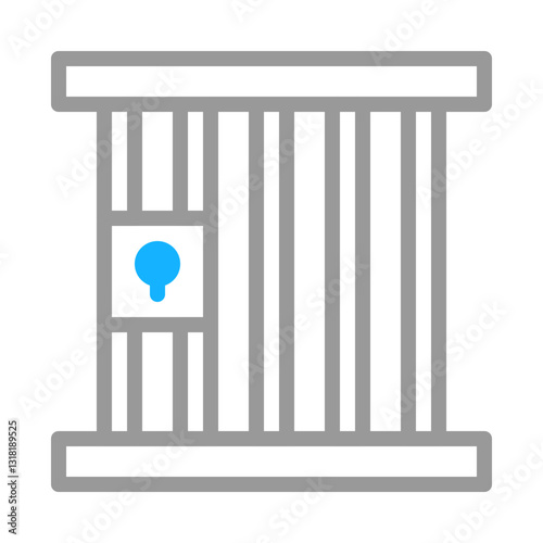 Simple jail Illustration With Blue Keyhole Lock