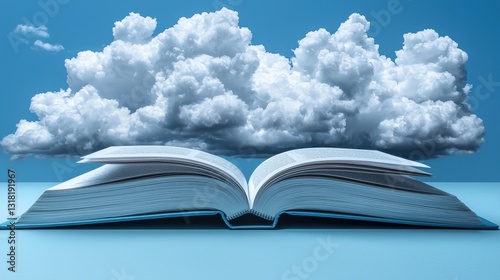 Open Book Clouds Sky Background photo