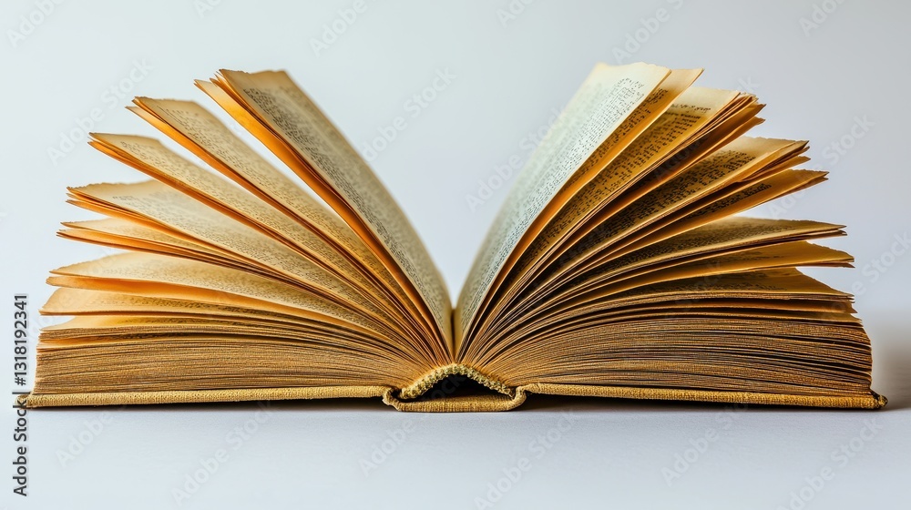 Fototapeta premium Open Book, Light Background, Studio Shot