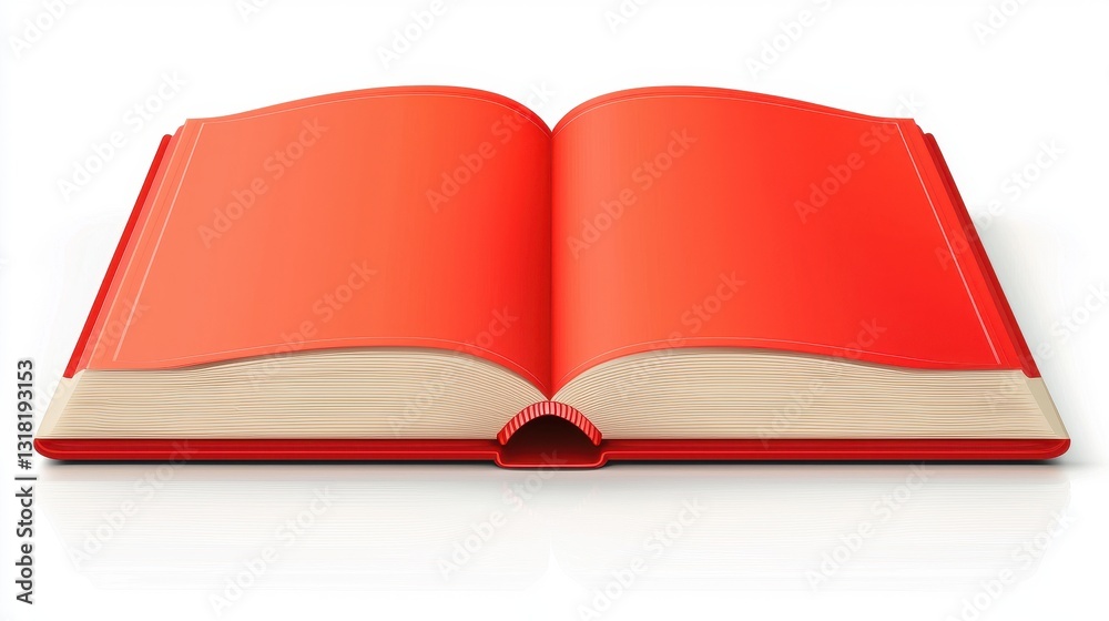 Fototapeta premium Open Red Book on White Background