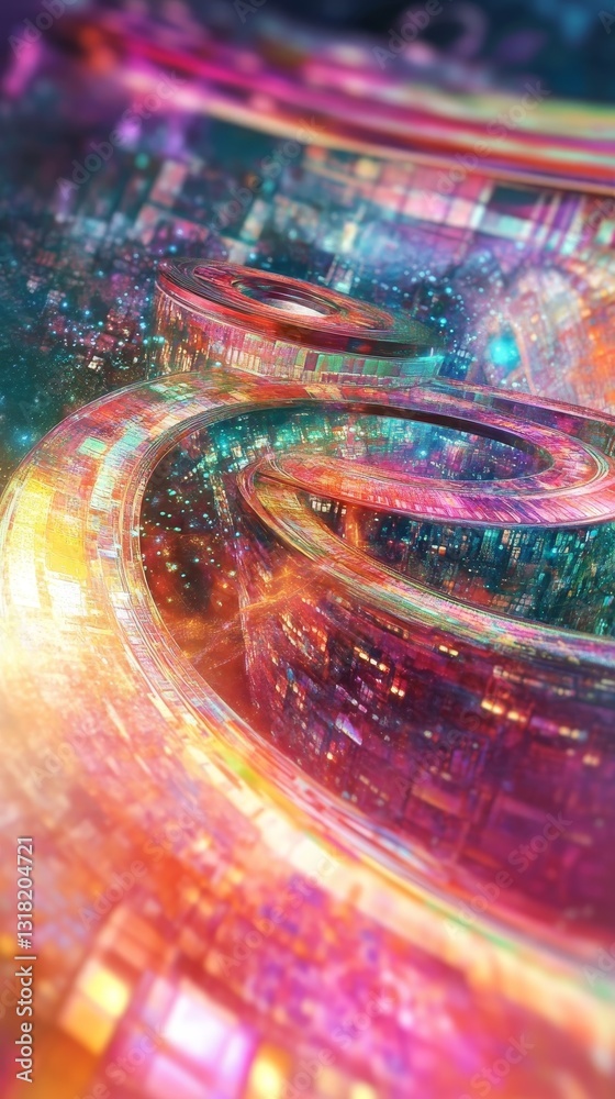 A captivating abstract design featuring colorful spirals with glowing light and intricate texture patterns, creating a dynamic and vibrant scene full of energy. A captivating abstract design featuring colorful spirals with glowing light and intricate texture patterns, creating a dynamic and vibrant scene full of energy.