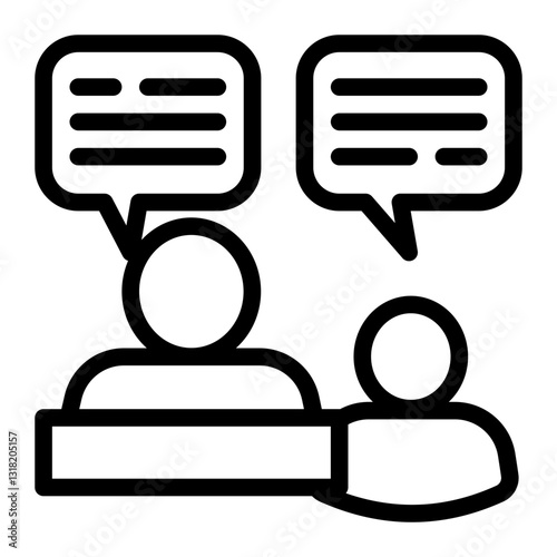 Consulting Icon - Outline Style - Mentoring Themes