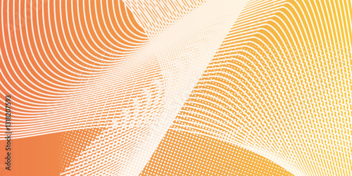 Digital technology banner orange white background concept with technology light effect, abstract tech, innovation future data, internet network, Ai big data, lines dots connection, illustration vector