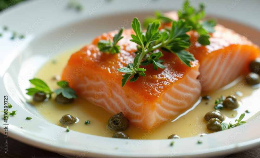 salmon with capers sauce salmon with capers sauce