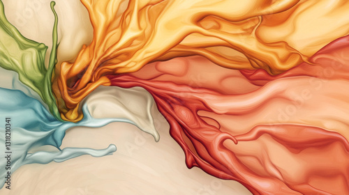 Abstract Swirling Fabric in Warm and Cool Colors