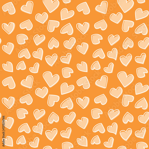 Hearts Pattern Textile Seamless Print 