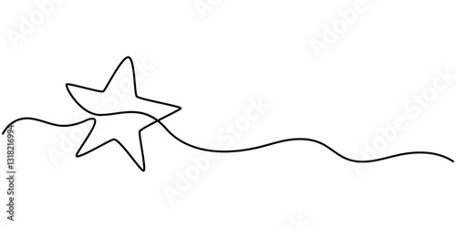 hand draw doodle stars illustration in continuous line arts style vector, Continuous one line drawing three star. Sketch vector illustration, Star Shapes Continuous Line Icon, One line  Drawing.