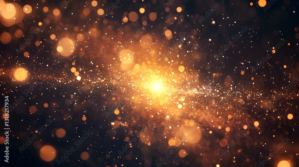 Fototapeta premium Golden Galaxy Sparkle Background