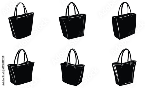 Tote Bag silhouette vector