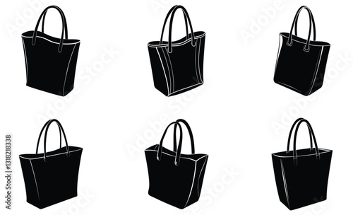 Tote Bag silhouette vector