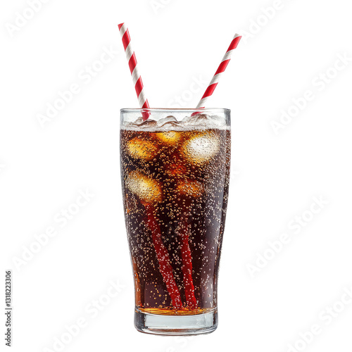glass of cola on transparent background