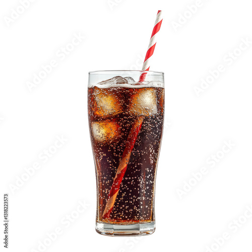 glass of cola on transparent background