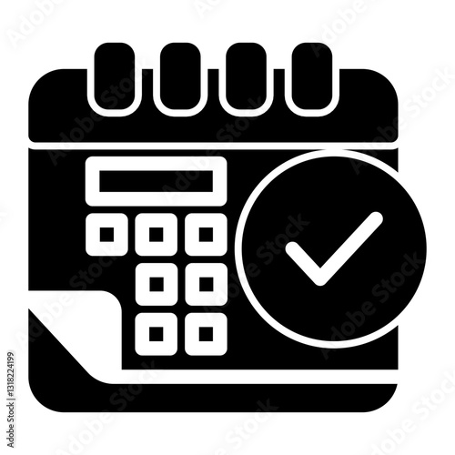 Calendar Icon - Glyph Style - Planning and Organization Themes