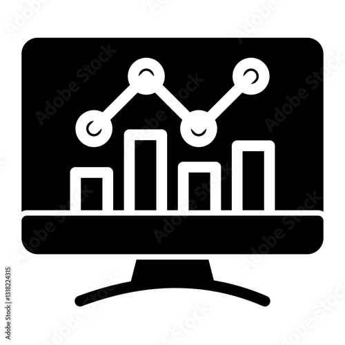 statistics Icon - Glyph Style - Planning and Organization Themes
