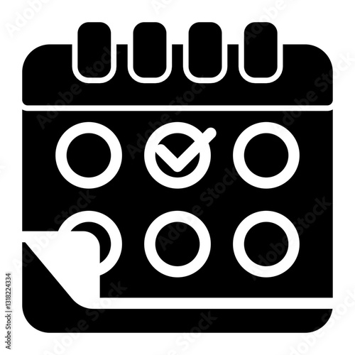 Schedule Icon - Glyph Style - Planning and Organization Themes
