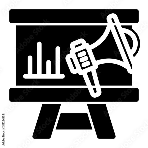 Marketing Plan Icon - Glyph Style - Planning and Organization Themes