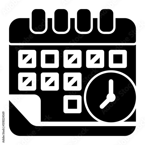 Schedule  Icon - Glyph Style - Planning and Organization Themes