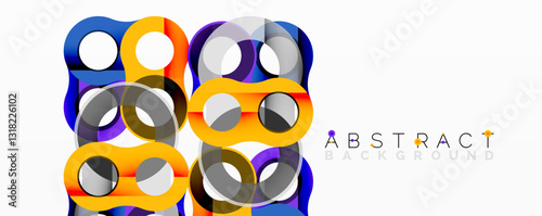 Abstract composition with intertwined circular and tubular forms creating fluid structure with gradients, depth, and sharp contrasts