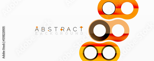 Abstract geometric pattern with interlocking circular and tubular shapes featuring smooth gradients, sharp contrasts, and dynamic layering