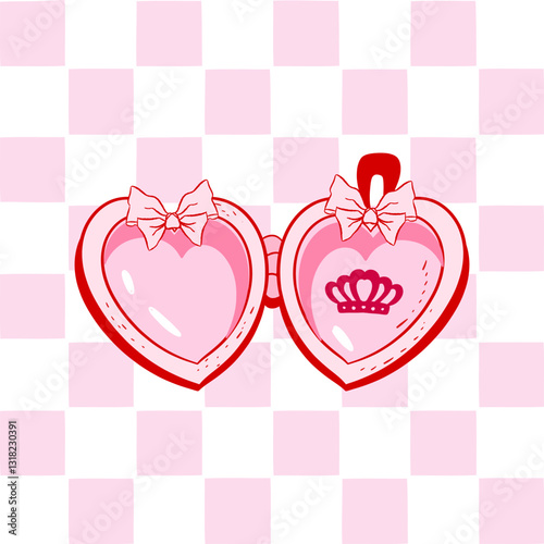 Heart locket, cute, y2k, coquette aesthetic, bows clipart, crafts Bows Coquette, pocket, pink ribbon, Pink Coquette Ribbon Clipart Gift bow clipart Fashion clipart Decoration valentine gift