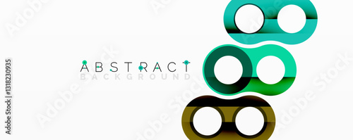 Abstract geometric pattern with interlocking circular and tubular shapes featuring smooth gradients, sharp contrasts, and dynamic layering