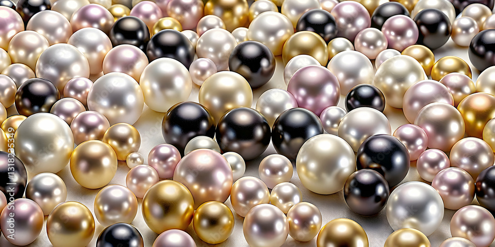 A Symphony of Luster: A captivating collection of pearls, each sphere reflecting light and elegance, presented in a harmonious array of colors and sizes. A Symphony of Luster: A captivating collection of pearls, each sphere reflecting light and elegance, presented in a harmonious array of colors and sizes.