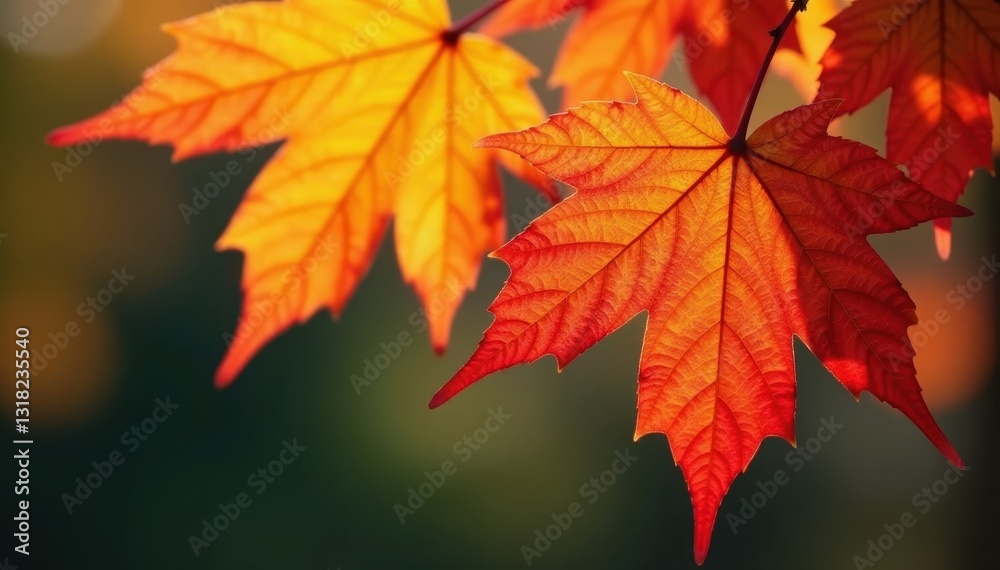 Vibrant red, orange, yellow maple leaves, close-up , foliage, ai, image Vibrant red, orange, yellow maple leaves, close-up , foliage, ai, image