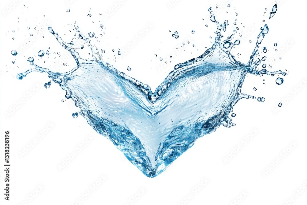 Heart-shaped water splash isolated on white. Heart-shaped water splash isolated on white.