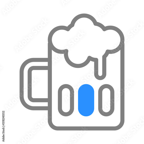 Beer glass icon. Concept of drink, pub, and refreshment.