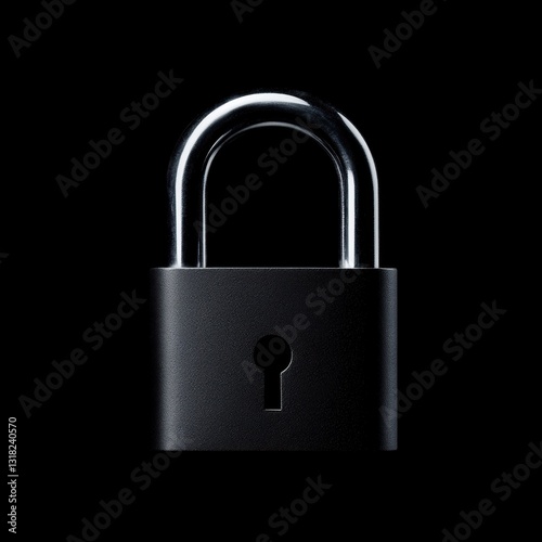 Secure padlock on a black background.