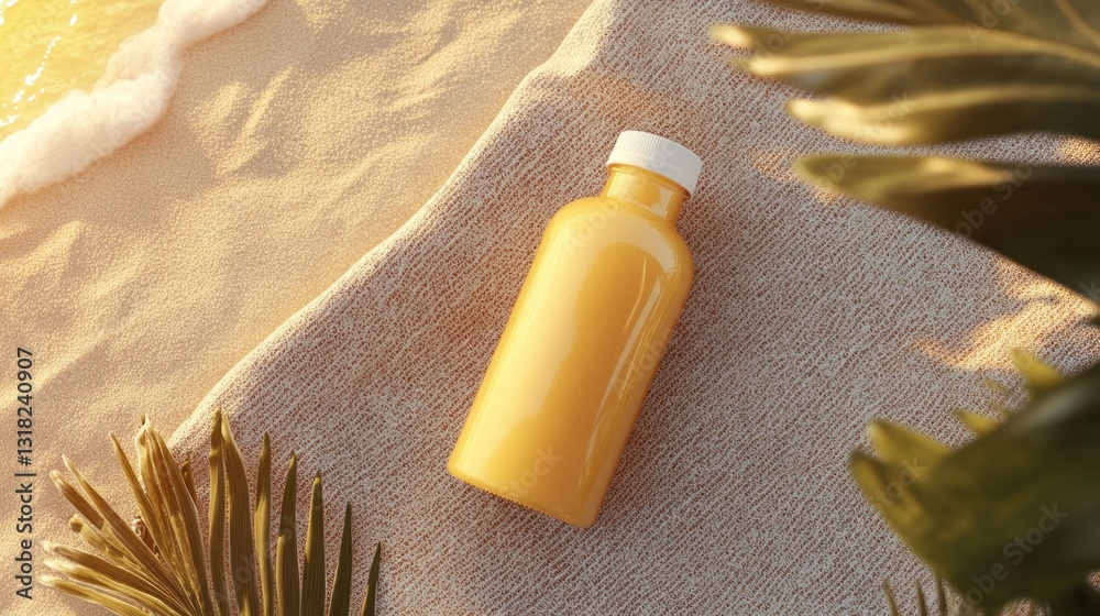 Generic Mockup Juice Perspective Text Sandy Logo Bottle Generic Mockup Juice Perspective Text Sandy Logo Bottle