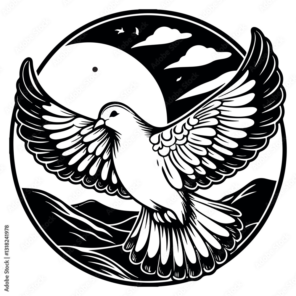 Obraz premium dove on white background