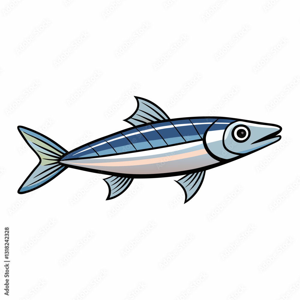 Fototapeta premium anchovy fish vector illustration