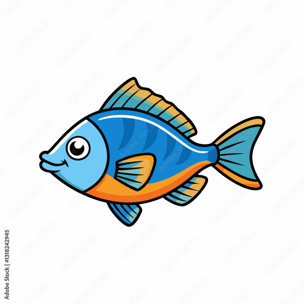 Naklejka premium bluegill fish vector illustration