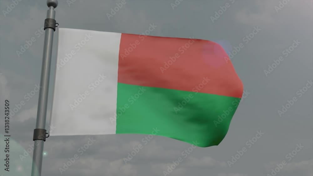 madagascar country flag waving