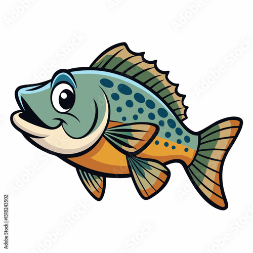vector illustration of a crappie fish