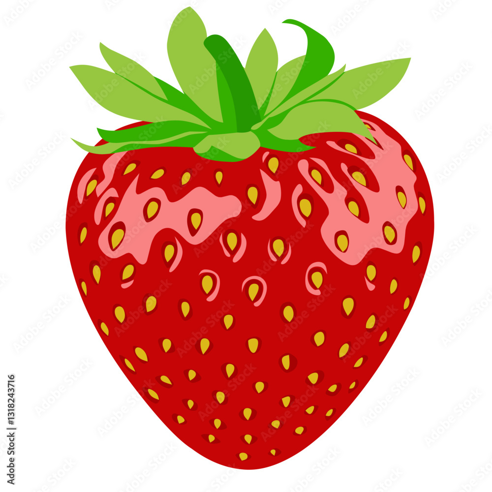A ripe red strawberry isolated on a white background A ripe red strawberry isolated on a white background