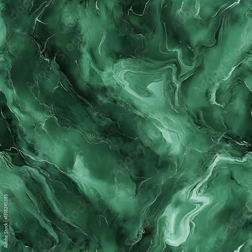 Seamless pattern background of a green marble texture backdrop. Generative Ai