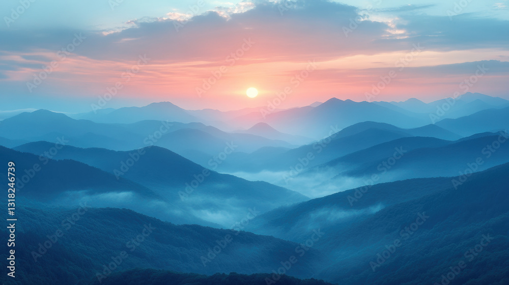Fototapeta premium Blue Ridge Mountains at Sunrise