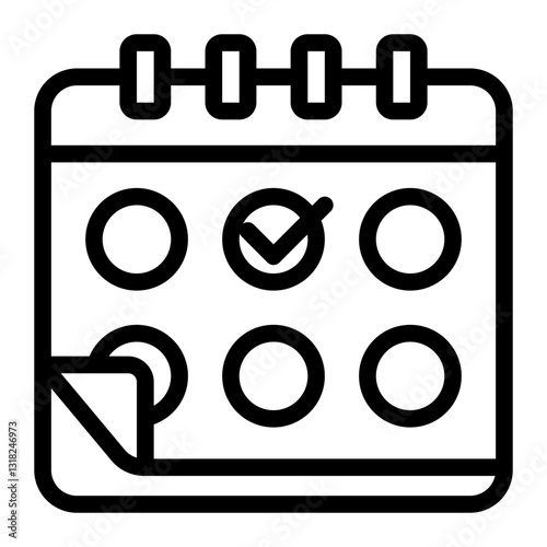 Schedule Icon - Outline Style - Planning and Organization Themes