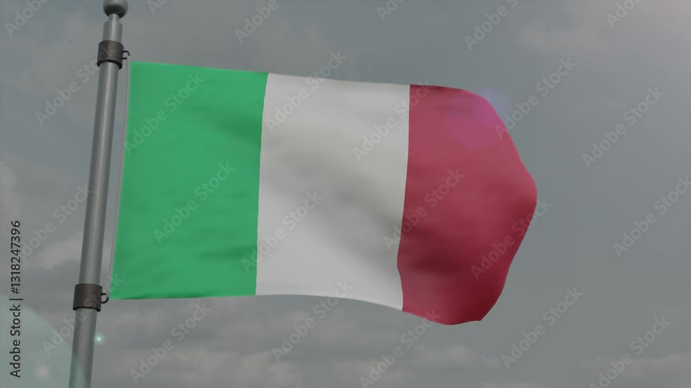 italy country flag waving
