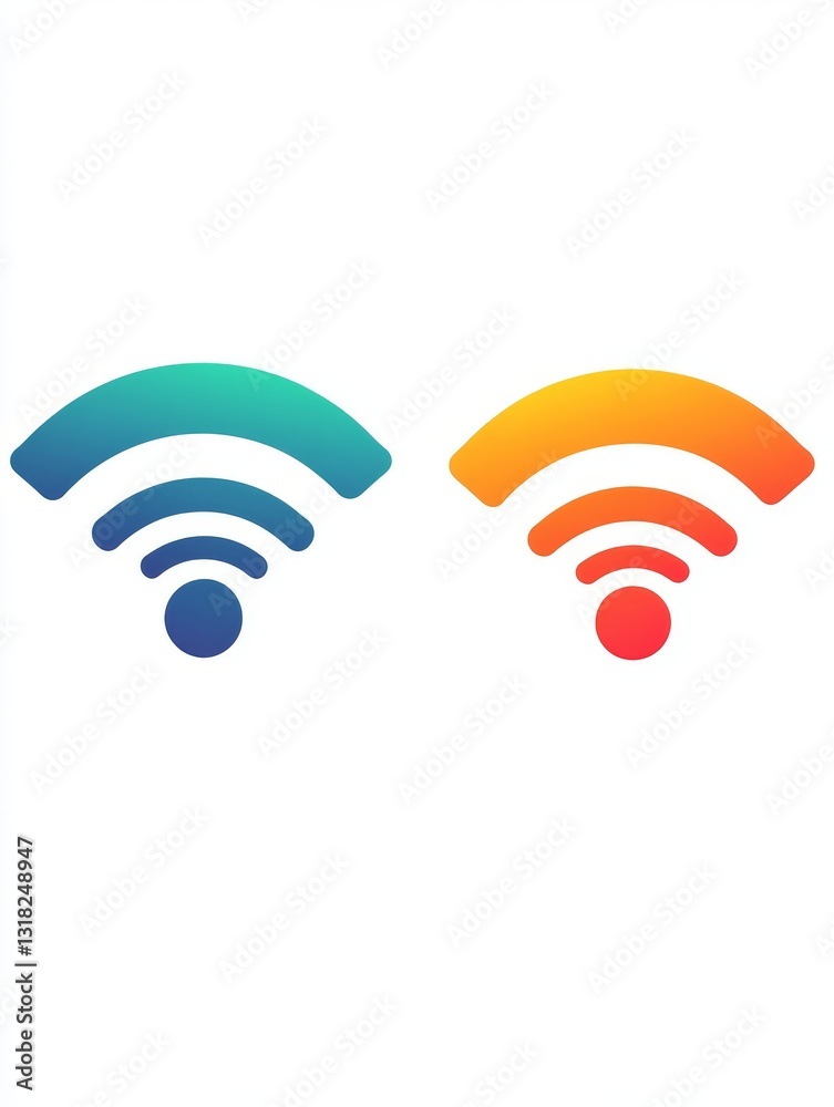 Two gradient wifi icons Two gradient wifi icons