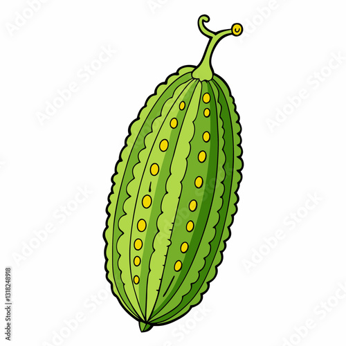 bitter melon vector illustration