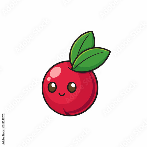 red cranberry cartoon vector