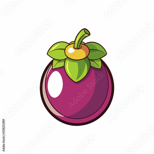 vector illustration of ripe plums